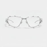 Gentle Monster Men's Women's Square Frame With Diamond Metal Glasses Fashionable Temperament Three Color Accessories Ngvp #7131