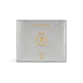 Balenciaga Men' Passport Square Folded Wallet in Silver Compact Wallet: Fashionable High-Street Square Card Holder Bag Bags Metallic-colored Leather Tends To Fade Easily #82419A