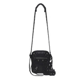 Balenciaga LE CAGOLE Men's and Women's Unisex Fashion Casual Solid-Color Leather Adjustable Strap Vertical Motorcycle Bag Shoulder Bag Crossbody Bag Bags #78491