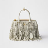Prada Galleria Women's Solid Colour Metal Engraved Logo Tassel Design Calfskin Shoulder Bag Crossbody Bags Handbag #77979