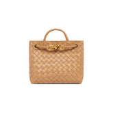 Bottega Veneta Andiamo Woven Design Leather Single Room Tote Women's Brown #332699