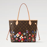Louis Vuitton LV x TM Neverfull MM Women's Logo Printed Leather Tote Shopping Bag Shoulder Bags M13271 #76323
