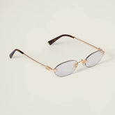 MiuMiu Men's And Women's Fashion Classic Rimless Oval Lens Temples Logo Sunglasses Eyewear Accessories #78742
