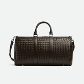 Bottega Veneta Intrecciato Men's Solid Color Adjustable Detachable Shoulder Strap Woven Calfskin Travel Bag #77472