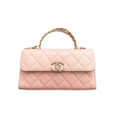 Chanel Women's Gold Metal Chain Grain Embossed Pure Colour Glossy Calfskin Shoulder Crossbody Handbag Bag Bags #76647