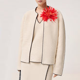 CHanel Top-quality Version Jacket Cotton Ecru Black #378804