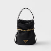Prada Women's Solid Color Petit Sac Noir Re-Nylon with Nappa Leather Mini Shoulder Bag Bucket Tote Bags #78128