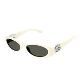 Gucci Women's Solid Colour Oval Temple Hollow GG Print Sunglasses Glasses #77134
