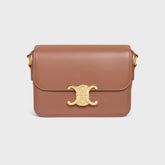 Celine Triomphe Medium Classic Premium Vintage-style Metallic Gold Logo Accent Leather Solid-colour Handbag Bag Lady Bags #196193