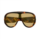 Bottega Veneta Oversized Mask Sunglasses in Havana #376948