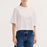 Chanel Top-Quality Version Short-sleeved Top Cotton White #377927