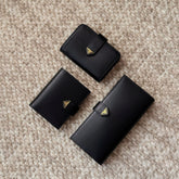 Prada Men's Triangle Logo Black Leather Coin Purse Card Case Bag Bags #75361