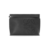 Loewe Grain Leather T Pouch Fashion Embossed Clutch Men's Understated Fashion Trendy Zipper Clutch Bags Bag #194730