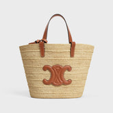 Celine Women's Teen Supple Classic Panier In Raffia Logo Calfskin Pure Color Casual Shoulder Handbag Tote Bag Bags 115802FF7.04LU #81278