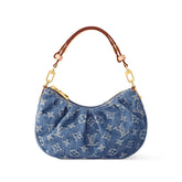 Louis Vuitton Pochette Valley Women's Solid Color Logo Print Denim Tote Bag Shoulder Bags #77379