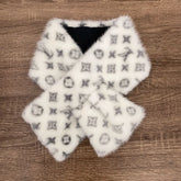 Louis Vuitton Women's Winter Logo Printed White Mink Fur Scarf #97758