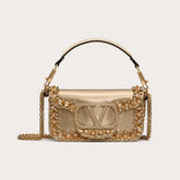 Valentino Women's Garavani Mini Loco 3d Embroidered Handbag With Swarovski Crystal Accents Vlogo Signature Magnetic Clasp Clutch With Chain Strap Bag Bags #196169