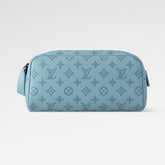 Louis Vuitton DOPP KIT Toiletry Bag Women's Men's Fashion Trend Handbag Luxury Monogram Shadow Embossed Double Zip Wash Bags M14485 Grey M14885 Light Blue M14843 Dark Blue #81236