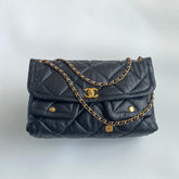 Chanel Women's Fashion Classic Solid Color Double Pocket Flap Bag Chain Shoulder Tote Bag Bags #79115