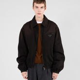 Prada Padded Denim Blouson Jacket Brown #304235