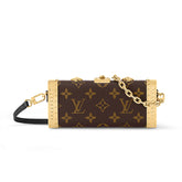 Louis Vuitton Vanity Case Women's Brown Detachable Adjustable Shoulder Strap Magnetic Buckle Closure Canvas Quilted Cowhide Cosmetic Case Shoulder Bag Bags #75148