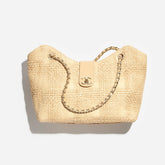 Chanel 2026 Spring/summer Preview Collection Shopping Bag Beige Woven Bags Gold-toned Metal-accented Leather Chain Crossbody Bag And Casual Straw Bags For Vacation #196025