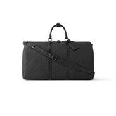 Louis Vuitton KEEPALL BANDOULIÈRE 50 Men's And Women's Fashion Classic Solid Color Embossed Print Adjustable Straps Zipper Closure Large Capacity Travel Bag Shoulder Bag Bags M44810 #79554
