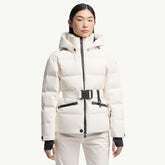 Moncler White Tolima Hooded Insulated Ski Jacket Short Down Jackets #337127