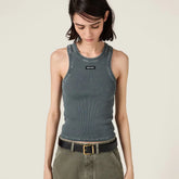 L MiuMiu Women's Summer Solid Colour Letter Print Cami Tank Top
