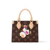Louis Vuitton Lv X Tm Onthego Bb Women's Brown Old Flower Full Printing Removable Adjustable Shoulder Strap Coated Canvas Splicing Cowhide Tote Bag Shopping Bags Shoulder Crossbody Handbags #75413