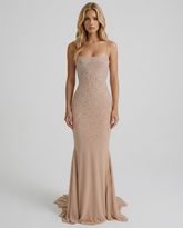 Beatrix Sequin Maxi Dress - Nude