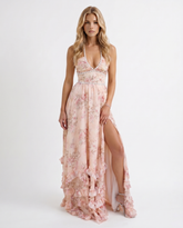 Bianca Ruffle Maxi Dress - Pink