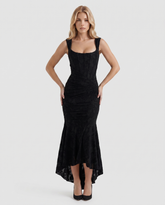 Carisia Corset Maxi Dress - Black
