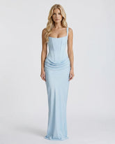 Cerene Corset Maxi Dress - Glacier Blue