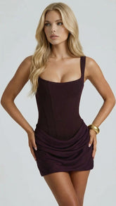 Cerene Corset Mini Dress - Purple