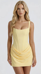 Cerene Corset Mini Dress - Yellow