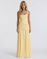 Charlotte Ruched Maxi Dress - Yellow