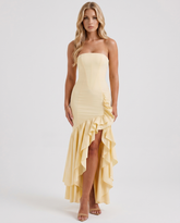 Eloise Ruffle Maxi Dress - Lemon