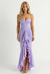 Gabbi Ruffle Maxi Dress - Purple