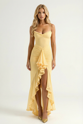 Gabbi Ruffle Maxi Dress - Yellow