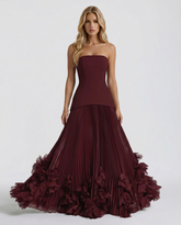 Katy Rosette Maxi Dress - Burgundy