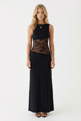 Lucy Lace Maxi Dress - Black