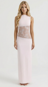 Lucy Lace Maxi Dress - Pink
