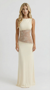 Lucy Lace Maxi Dress - Yellow
