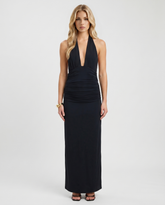 Megan Plunge Maxi Dress - Black