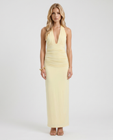 Megan Plunge Maxi Dress - Butter Yellow