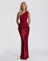 Noelle Draped Maxi Dress - Burgundy