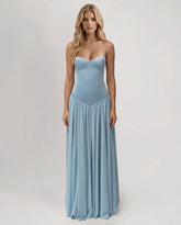 Rosa Corset Maxi Dress - Blue