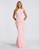 Sakura Twist Knot Bodycon Mermaid Maxi Dress - Pink