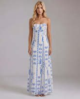 Tayla Floral Maxi Dress - Blue Wave